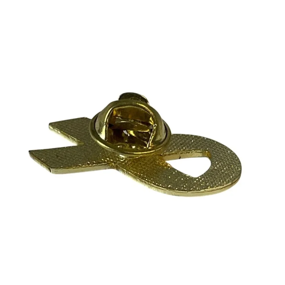 POW/MIA Awareness‎ Ribbon Lapel Pin Black Enamel Gold Tone Commemorative